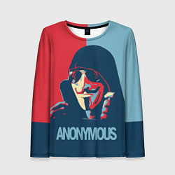 Лонгслив женский Anonymous поп арт мем, цвет: 3D-принт