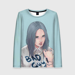 Лонгслив женский Billie Eilish: Bad Guy, цвет: 3D-принт