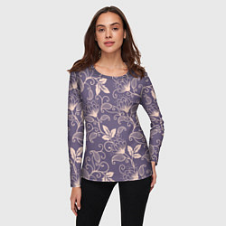 Лонгслив женский Узоры Цветы, цвет: 3D-принт — фото 2