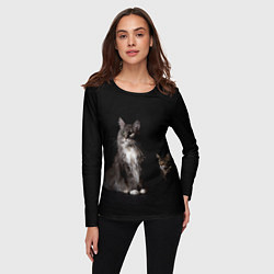 Лонгслив женский Котики, цвет: 3D-принт — фото 2