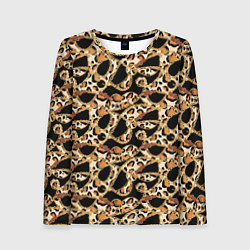 Лонгслив женский Versace Леопардовая текстура, цвет: 3D-принт