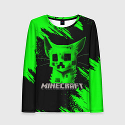 Лонгслив женский MINECRAFT CREEPER CAT, цвет: 3D-принт