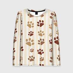 Лонгслив женский Лапки, цвет: 3D-принт