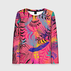 Лонгслив женский Листья, цвет: 3D-принт