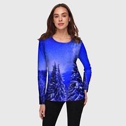 Лонгслив женский Зимний лес, цвет: 3D-принт — фото 2