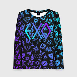 Лонгслив женский EXO K-POP LogoBombing, цвет: 3D-принт