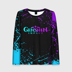 Женский лонгслив GENSHIN IMPACT NEON LOGO