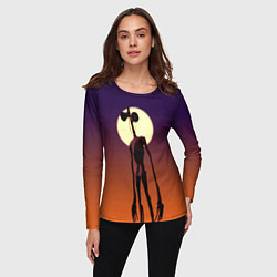Лонгслив женский Сиреноголовый Хоррор Закат, цвет: 3D-принт — фото 2