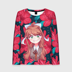 Лонгслив женский Моника в цветах, цвет: 3D-принт