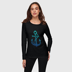 Лонгслив женский Navy Anchor, цвет: 3D-принт — фото 2