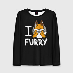 Женский лонгслив I love furry