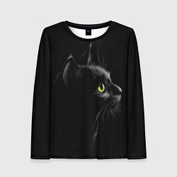 Лонгслив женский Черный кот, цвет: 3D-принт