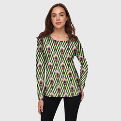 Лонгслив женский ICE SCREAM зеленый паттерн, цвет: 3D-принт — фото 2