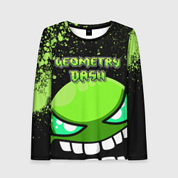 Женский лонгслив Geometry Dash Green