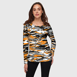 Лонгслив женский Тигровый камуфляж, цвет: 3D-принт — фото 2