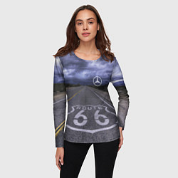 Лонгслив женский Мерседес, трасса 66, цвет: 3D-принт — фото 2