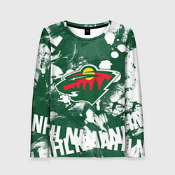 Лонгслив женский Minnesota Wild, Миннесота Уайлд, цвет: 3D-принт