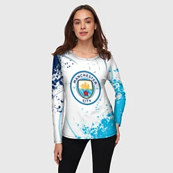 Лонгслив женский Manchester City - Футбольный клуб, цвет: 3D-принт — фото 2