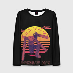 Лонгслив женский Chainsaw Man Человек-бензопила нападает, цвет: 3D-принт