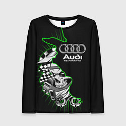Лонгслив женский Audi quattro череп, цвет: 3D-принт