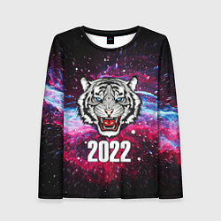 Женский лонгслив ЧЁРНЫЙ ТИГР НОВЫЙ ГОД 2022 GRAY TIGER NEW YEAR