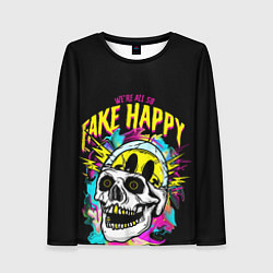 Женский лонгслив Fake Happy Фальшивое счастье