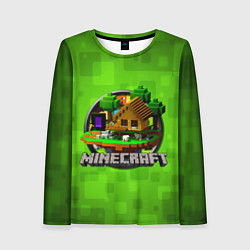 Женский лонгслив Minecraft Logo Green