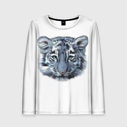 Лонгслив женский Взгляд белого тигра, цвет: 3D-принт