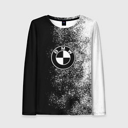 Лонгслив женский BMW ЧБ Логотип, цвет: 3D-принт