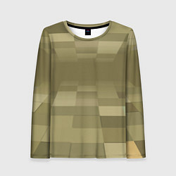 Лонгслив женский Пиксельный военный фон, цвет: 3D-принт