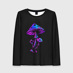 Лонгслив женский Неоновый гриб, цвет: 3D-принт