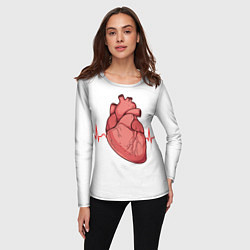 Лонгслив женский Анатомия сердца, цвет: 3D-принт — фото 2