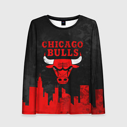 Лонгслив женский Chicago Bulls, Чикаго Буллз Город, цвет: 3D-принт