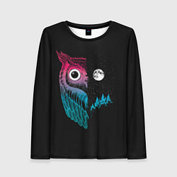 Лонгслив женский Ночная сова Градиент, цвет: 3D-принт