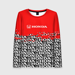 Лонгслив женский Honda - Pattern, цвет: 3D-принт