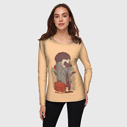 Лонгслив женский Городской ёж, цвет: 3D-принт — фото 2