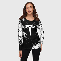 Лонгслив женский Tesla logo texture, цвет: 3D-принт — фото 2