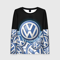 Женский лонгслив Volkswagen Большое лого паттерн