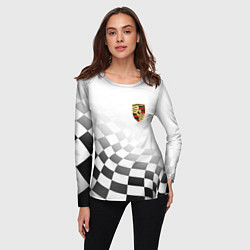 Лонгслив женский Porsche Порше Финишный флаг, цвет: 3D-принт — фото 2