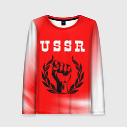 Лонгслив женский USSR - КУЛАК Космос, цвет: 3D-принт