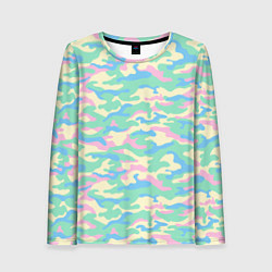 Лонгслив женский Камуфляж пастельные цвета, цвет: 3D-принт