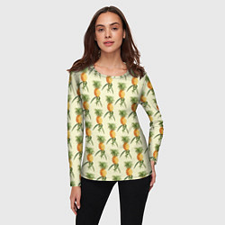 Лонгслив женский Побеги ананасов, цвет: 3D-принт — фото 2