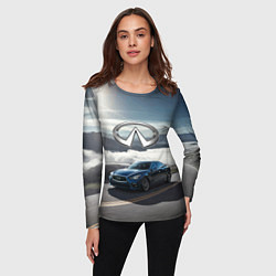 Лонгслив женский Infiniti Горная дорога, цвет: 3D-принт — фото 2