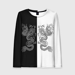 Лонгслив женский Double Dragon Дракон Чб, цвет: 3D-принт