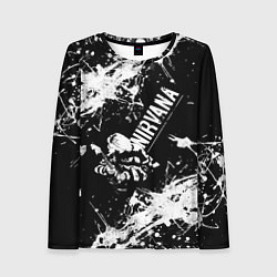 Лонгслив женский NIRVANA краска, цвет: 3D-принт