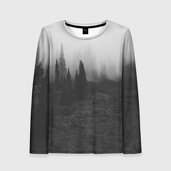 Лонгслив женский Туманный лес - туман, цвет: 3D-принт