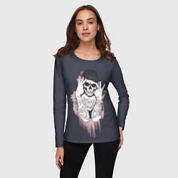 Лонгслив женский Больные мысли, цвет: 3D-принт — фото 2