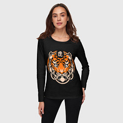 Лонгслив женский Символ тигра, цвет: 3D-принт — фото 2