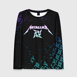 Лонгслив женский Metallica металлика neon, цвет: 3D-принт