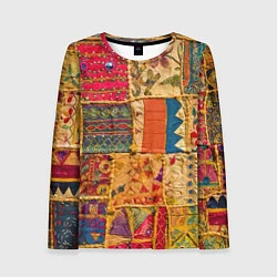 Лонгслив женский Пэчворк Лоскутное одеяло Patchwork Quilt, цвет: 3D-принт